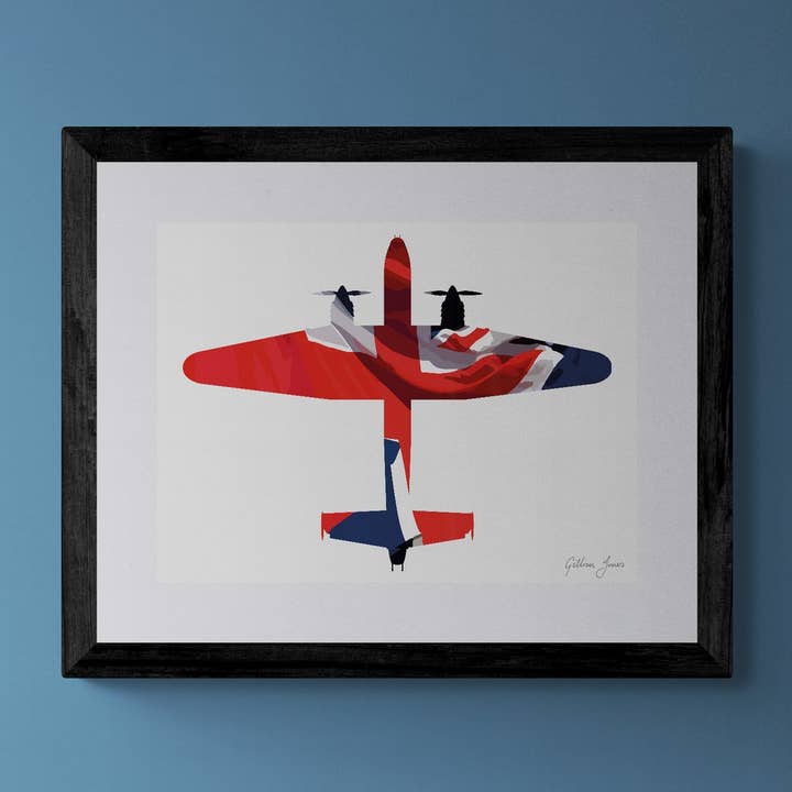 Avro Manchester Union Flag Print for wholesale by Gillian Jones Designs