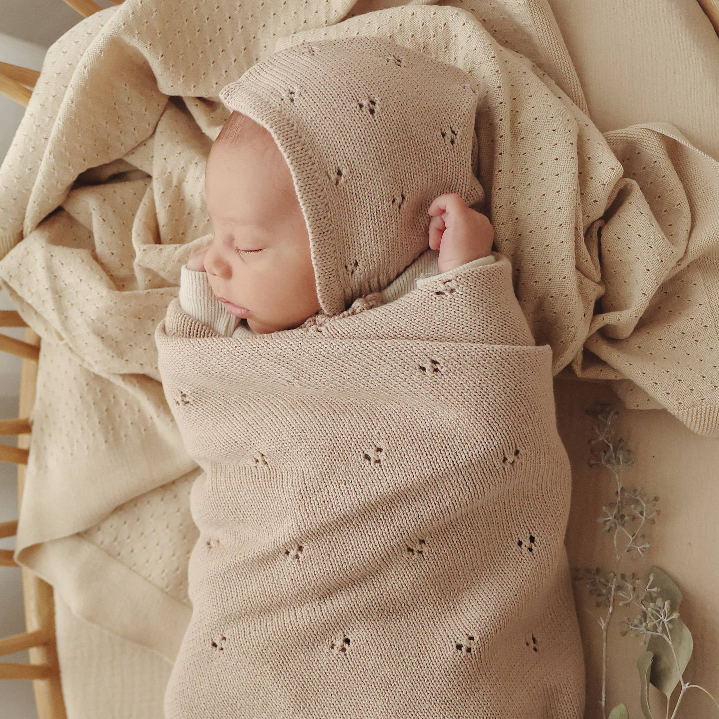 Bleu La La - Wholesale Receiving Blanket - Baby - 100% Organic Cotton Pointelle Swaddle Receiving Baby Blanket8