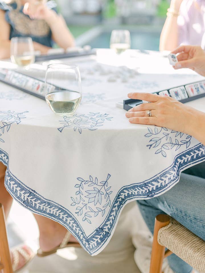 Table Throw - Lotus (Large), Uniform Blue & Navy for wholesale by Mended