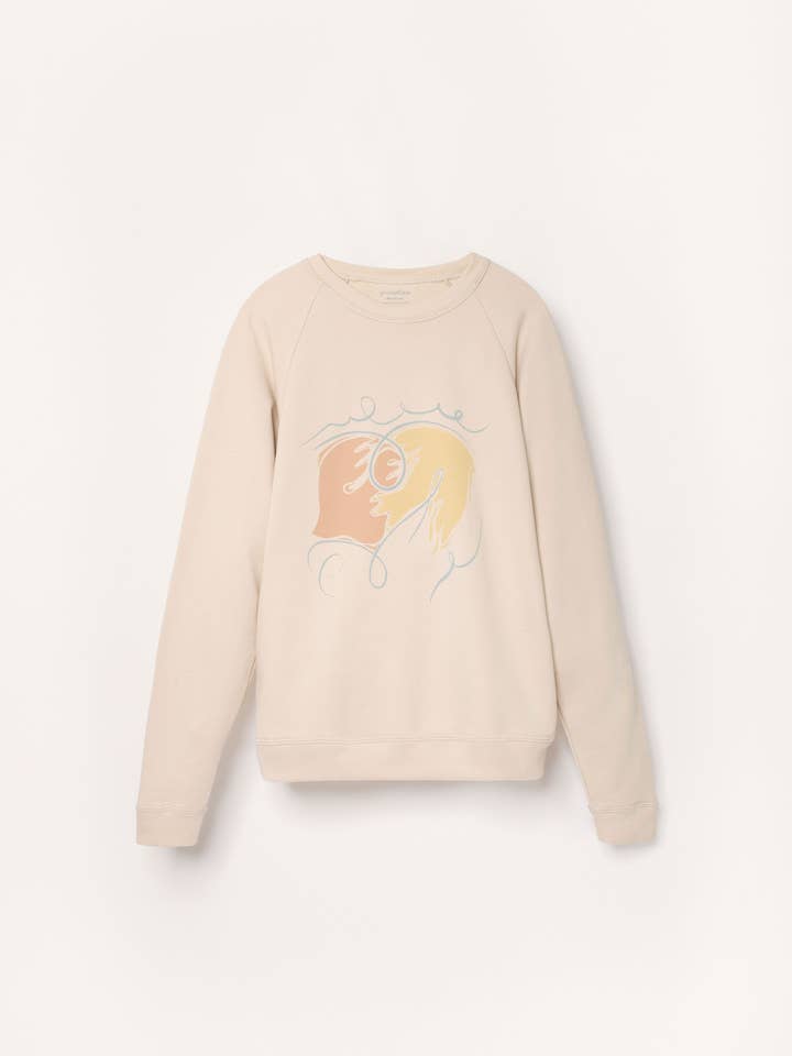 Adult organic Pima cotton sweatshirt - pastel birds for wholesale by Granelito