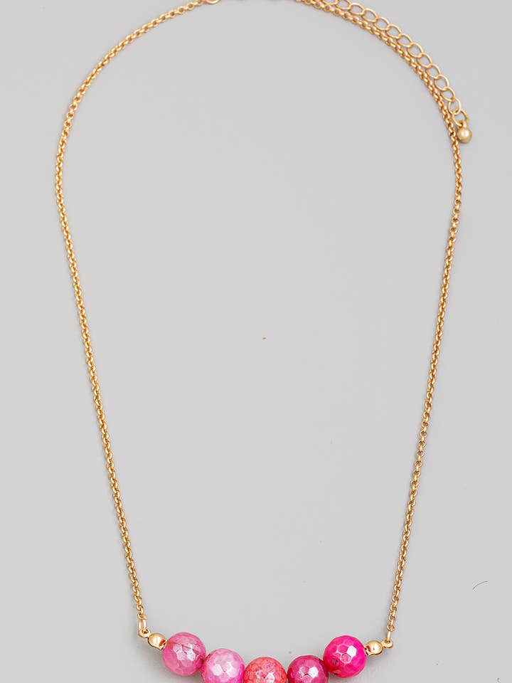 Fem Ball Beaded Charm halskæde 17 for engroshandel hos anbfashion