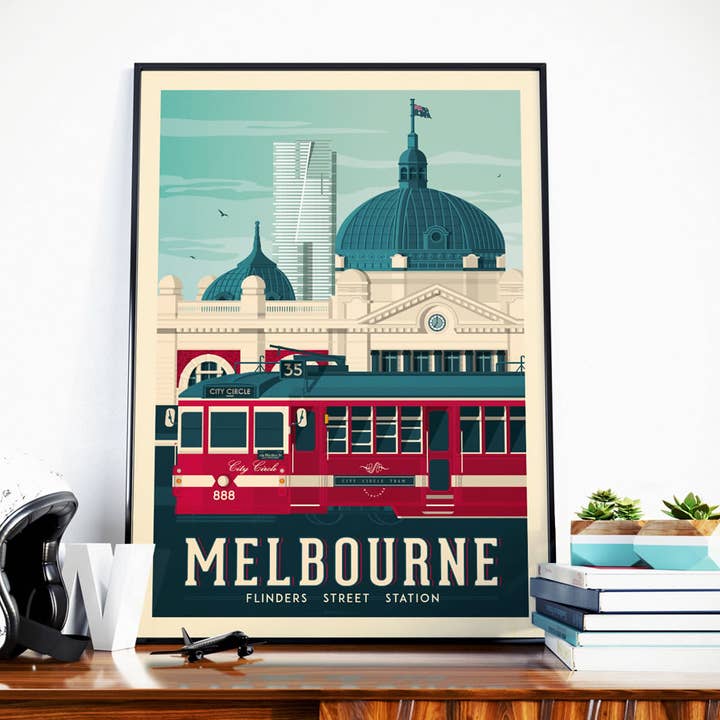 Olahoop Travel Posters - Wholesale Poster - Melbourne Flinders Street Station - Australia travel poster0