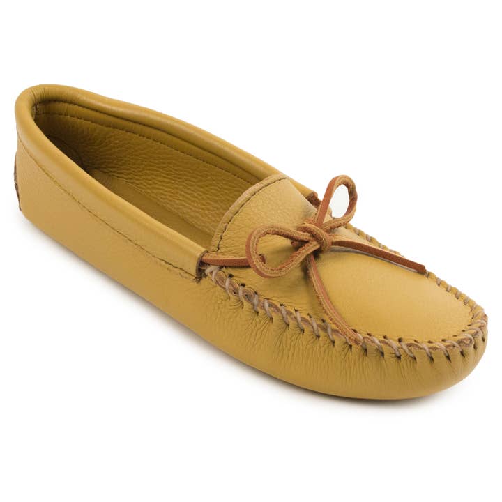 Natural Women's Luxury Deerskin Leather Softsole Moccasin Shoe for wholesale on Faire