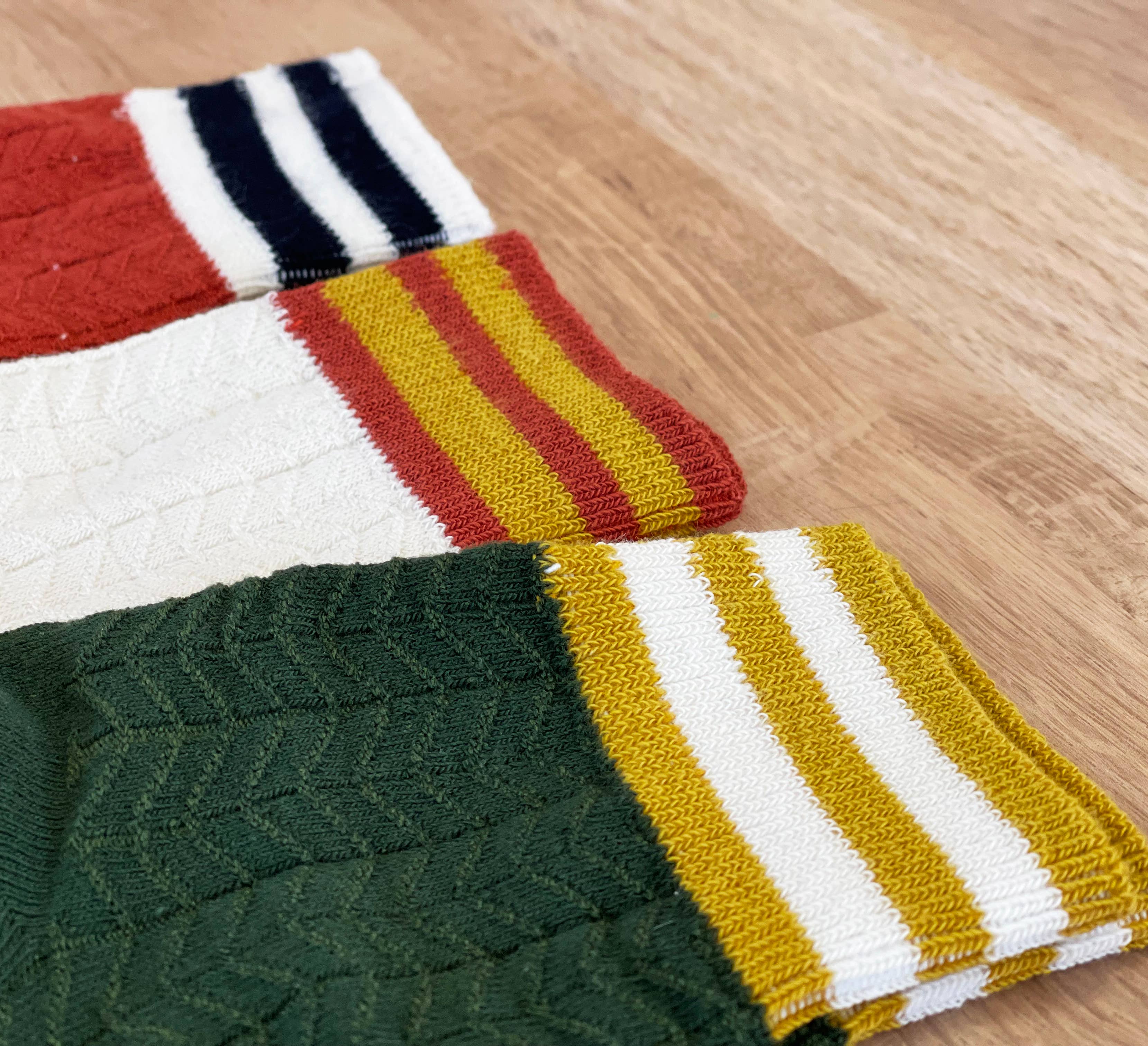 Solesmith - Wholesale Socks - Women's - Set of Three Striped Cuff Varisty Style Socks by Solesmith2