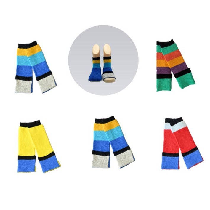 Toddler Seamless Gripper Socks - 5 pack - Blue mix for wholesale by Peekaboo Socks