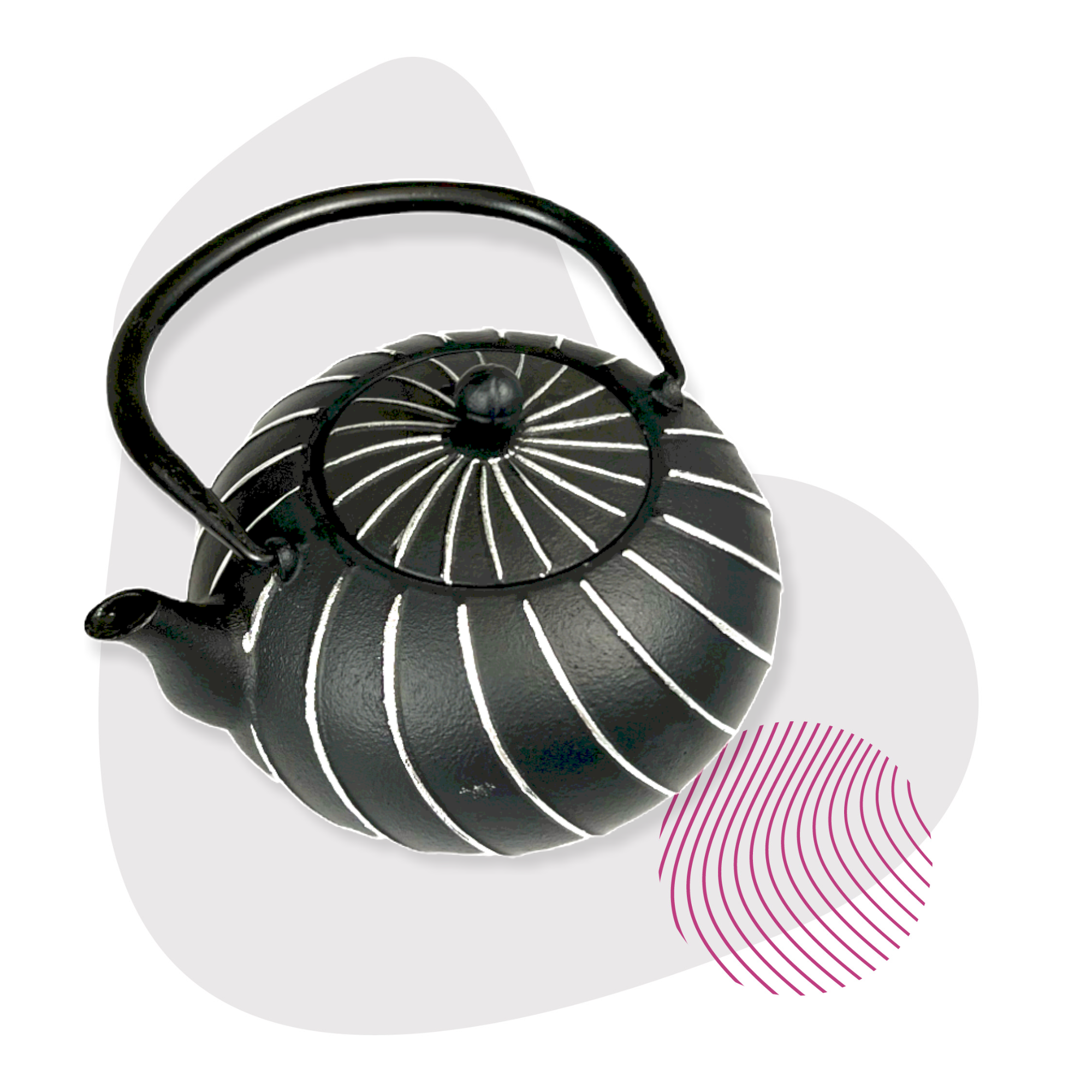 Ja-Unendlich – Großhandel Teekannen – Nami Teekanne aus Gusseisen,   1.0l silberschwarz1