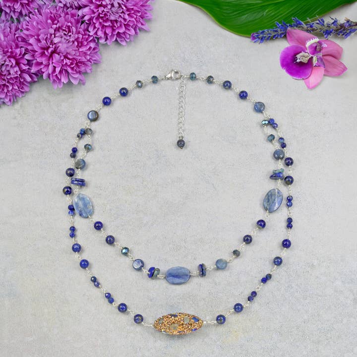 25C24 - Blue Twilight Lapis and Kyanite Necklace for wholesale by IST Jewelry