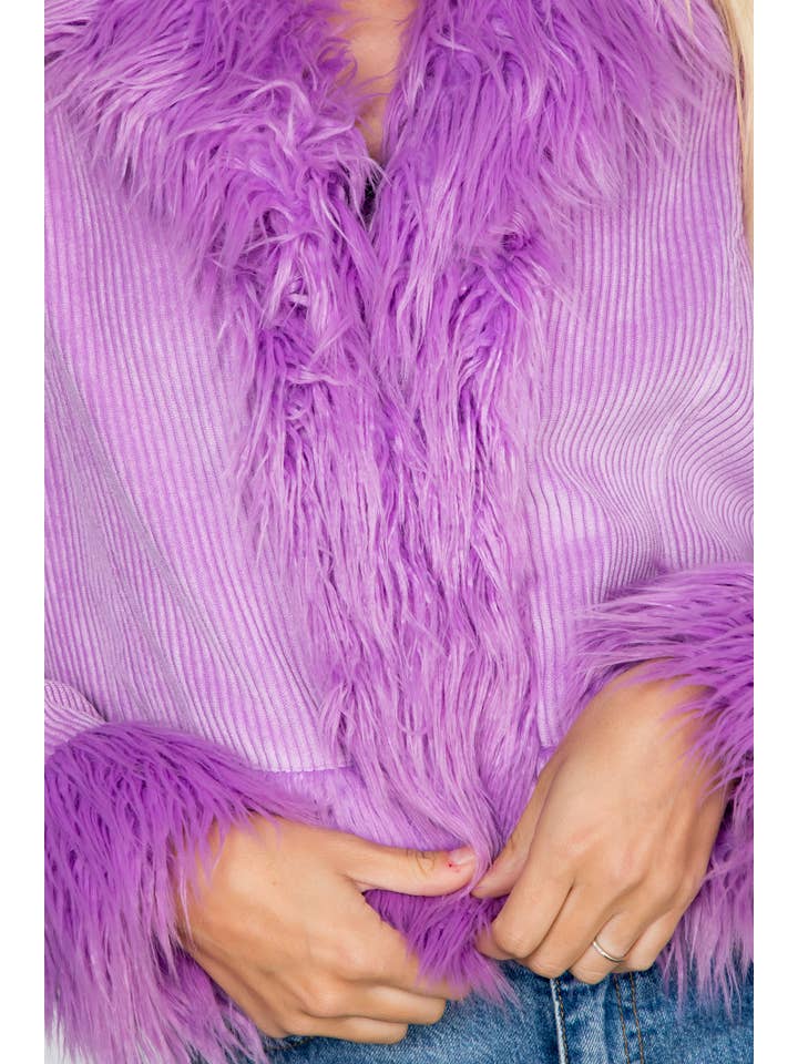 26 International - Wholesale Jacket - Women's - Faux Fur Trim Corduroy Jacket2