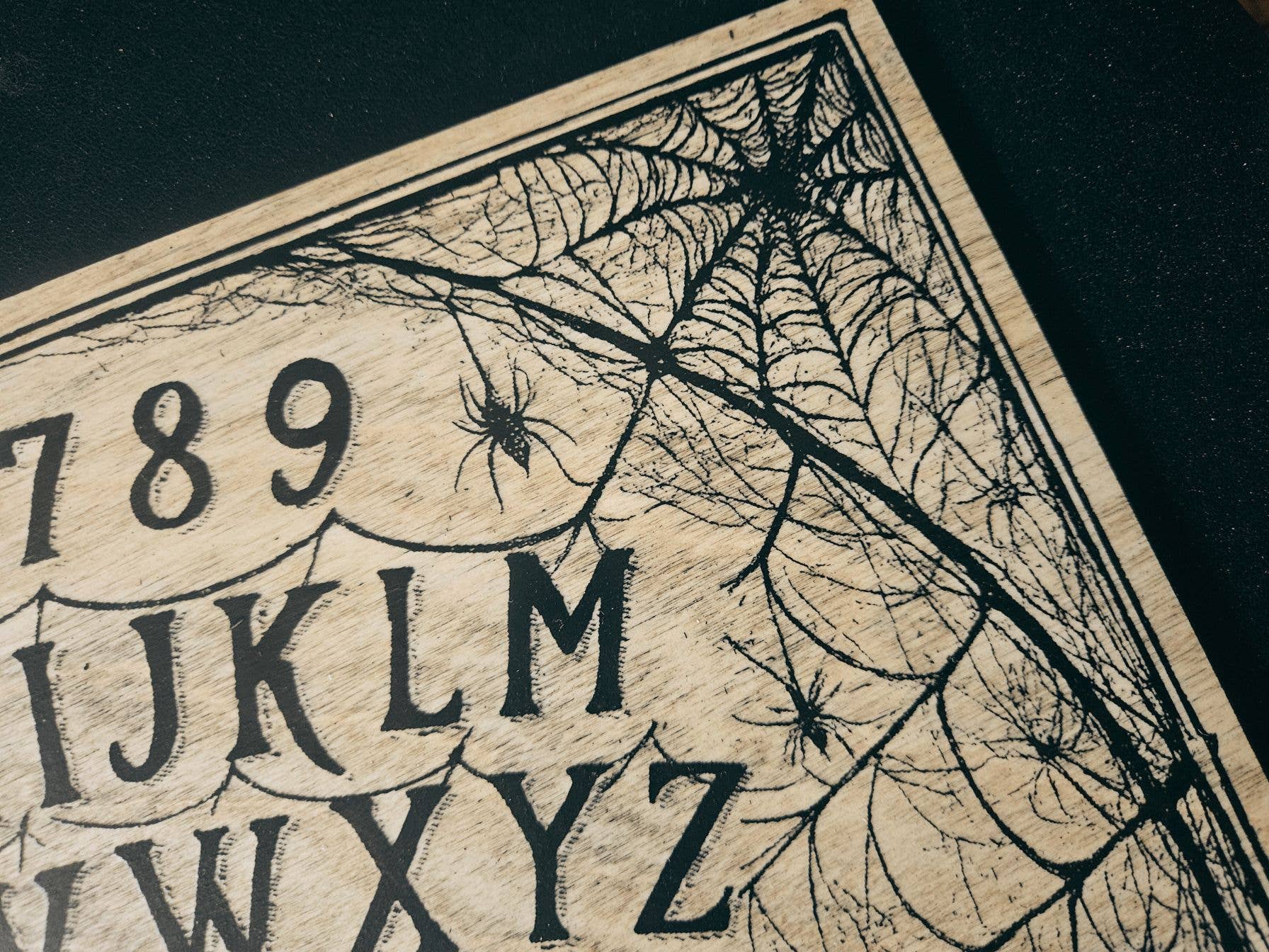 Ink and Flowers Designs - Wholesale Spirit Board - Spider & Cobweb Spirit Board with Planchette6