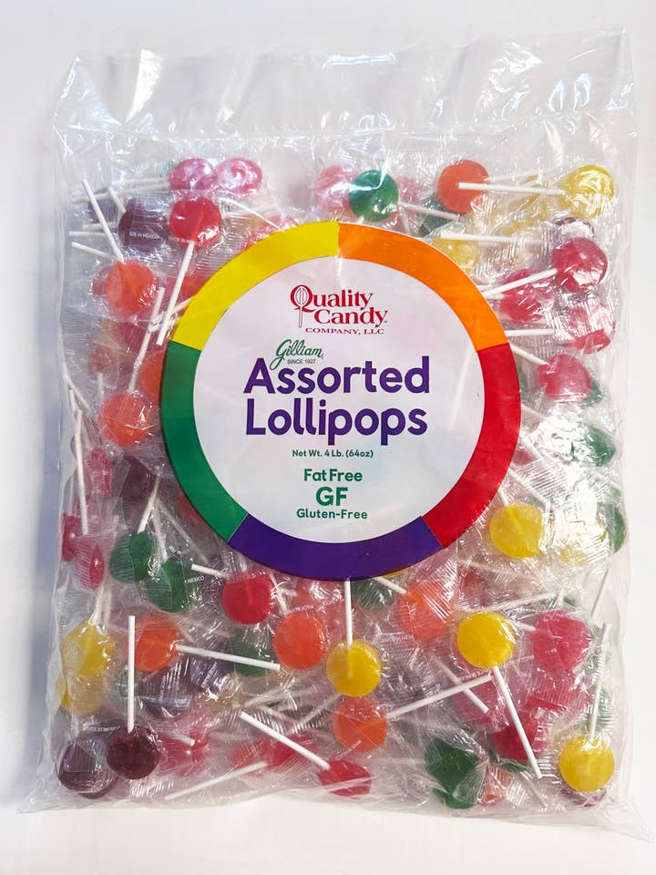 Chupas-chupas redondas multissabor 4lb a granel por atacado de Quality Candy Company