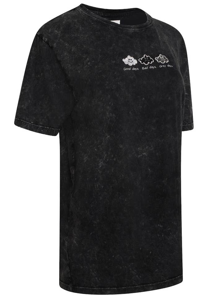 Good days, Bad Days , Grey days Acid wash, organic cotton for wholesale by Minus Cloud Nine