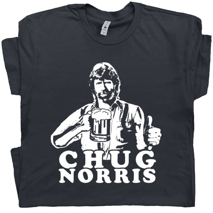 Chug Norris Beer Shirt Funny Drinking Retro Vintage Novelty for wholesale by Shirtmandude Co