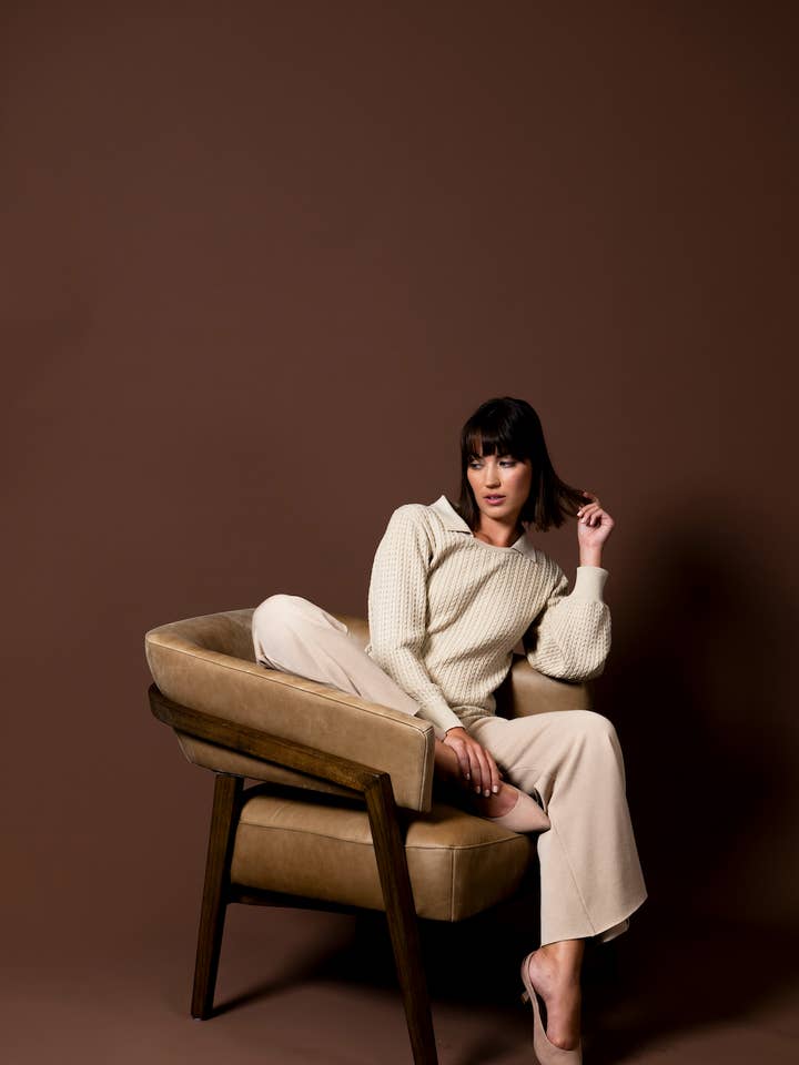 Biana - Wholesale Pants - Women's - Barb Milano-Knit Wide Leg Pants; Warm Beige5