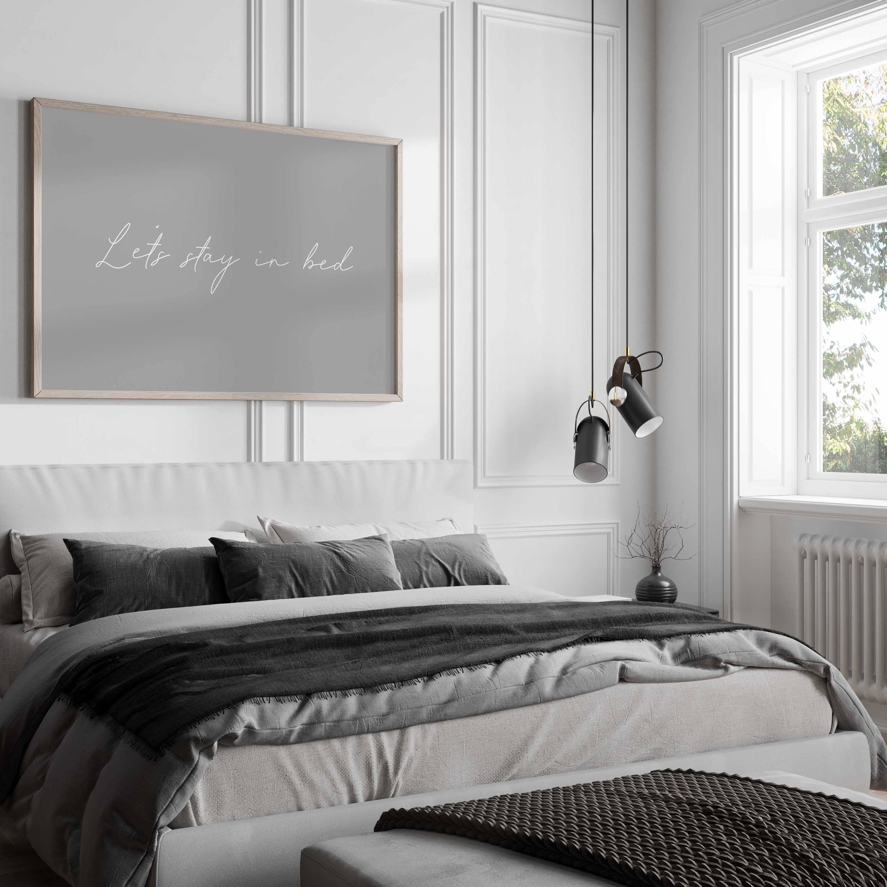 D'LUXE PRINTS - Wholesale Art Print - Let’s Stay In Bed – Script Typography Print5