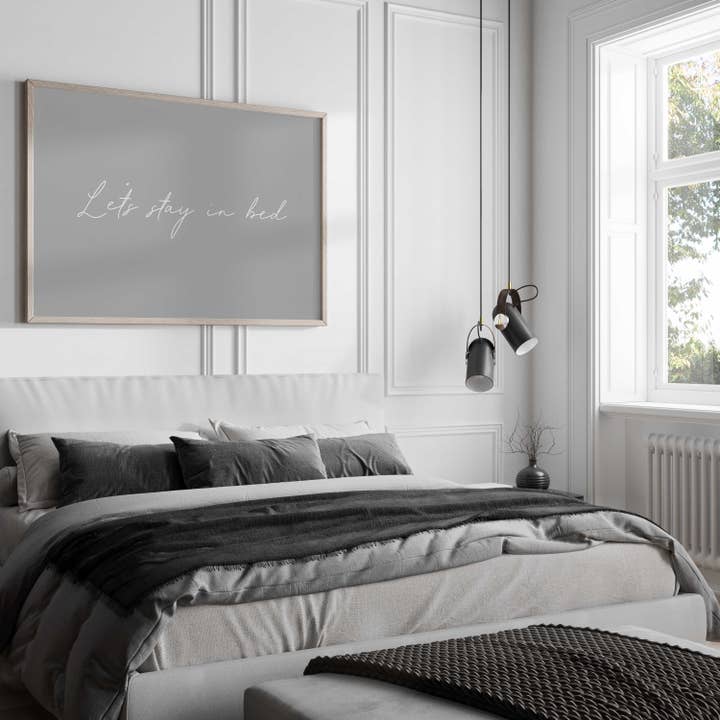 D'LUXE PRINTS - Wholesale Art Print - Let’s Stay In Bed – Script Typography Print5