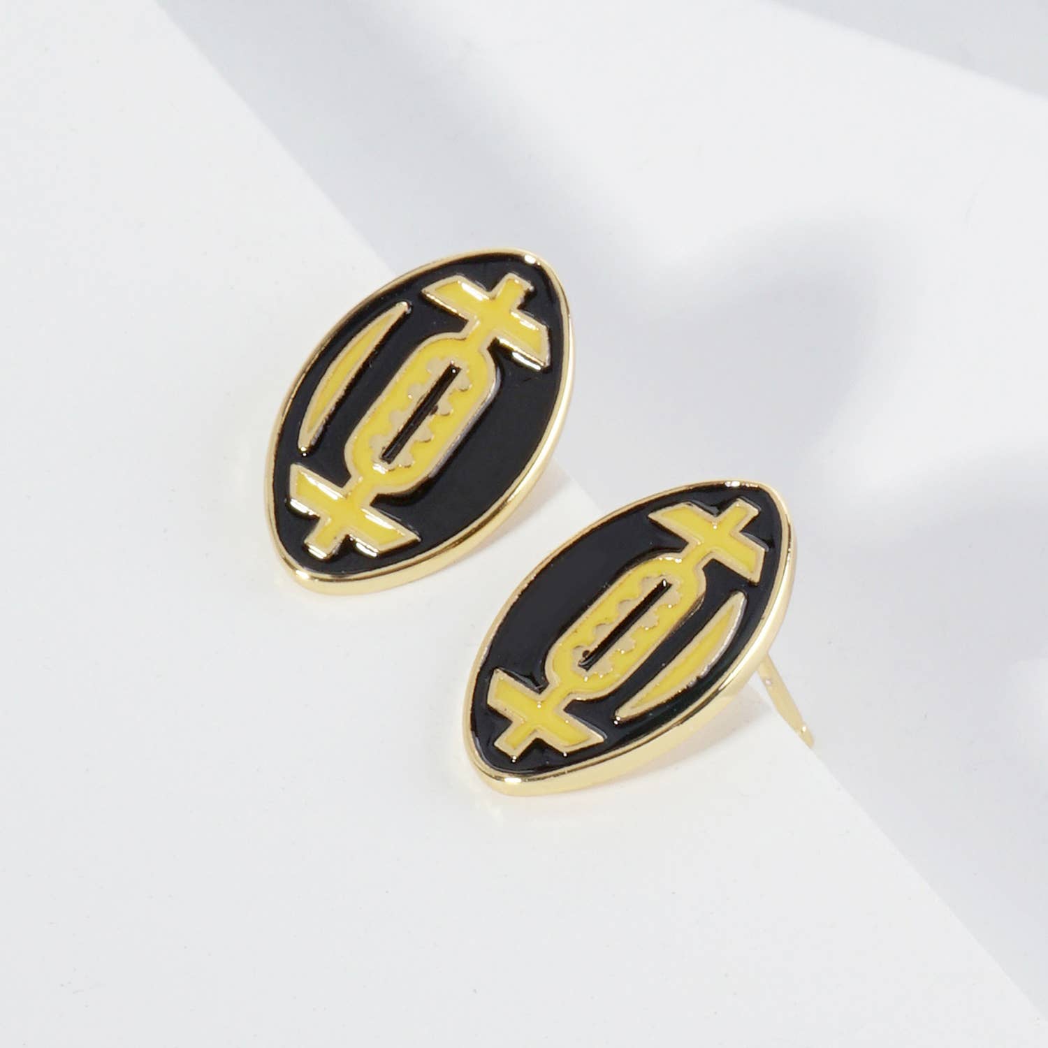 Lou & Co - Wholesale Stud/Post Earrings - Enamel Football Stud Earrings22