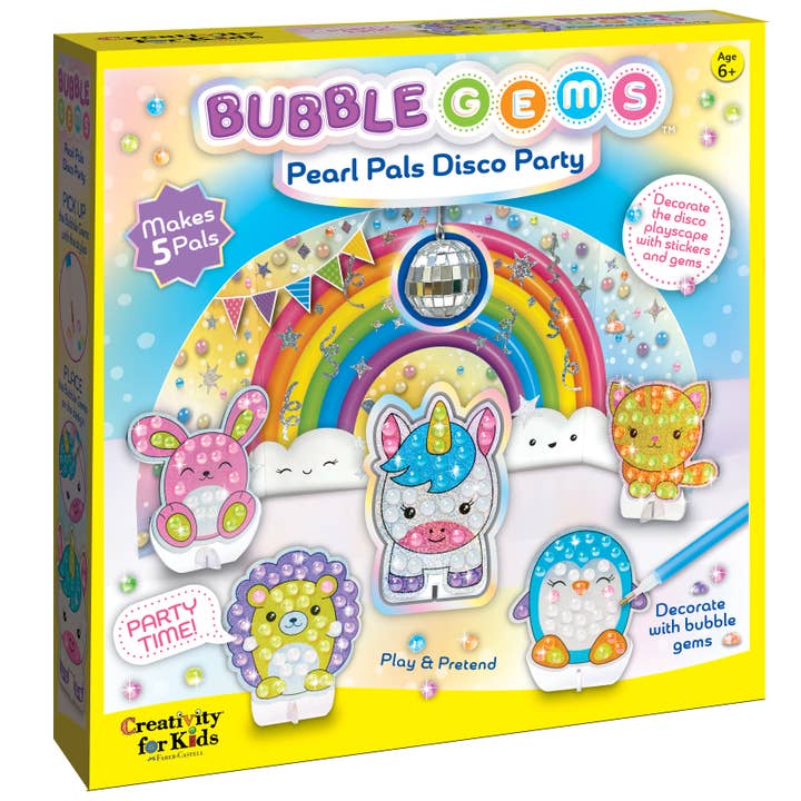 Faber-Castell / Creativity for Kids - Wholesale DIY Craft Kit - Kids - Bubble Gems Pearl Pals Disco Party Diamond Painting Kit