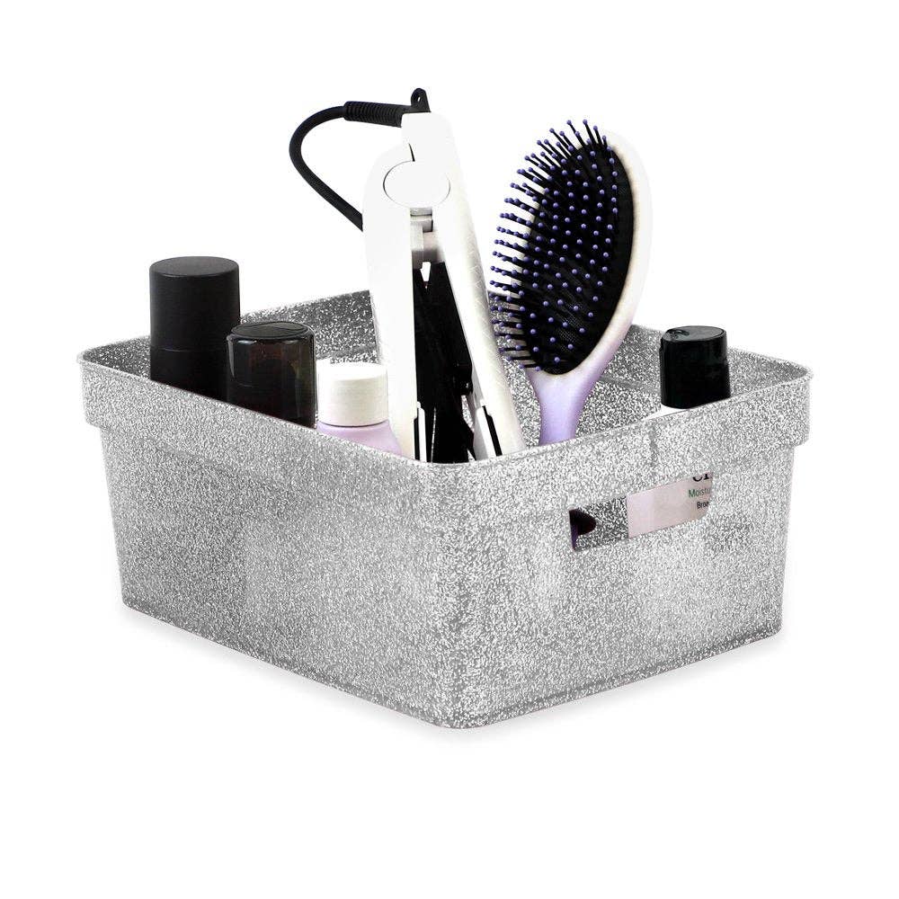 Isaac Jacobs International - Wholesale Storage Bin - Isaac Jacobs Small Glitter Storage Bin Set w/Cut-Out Handles14