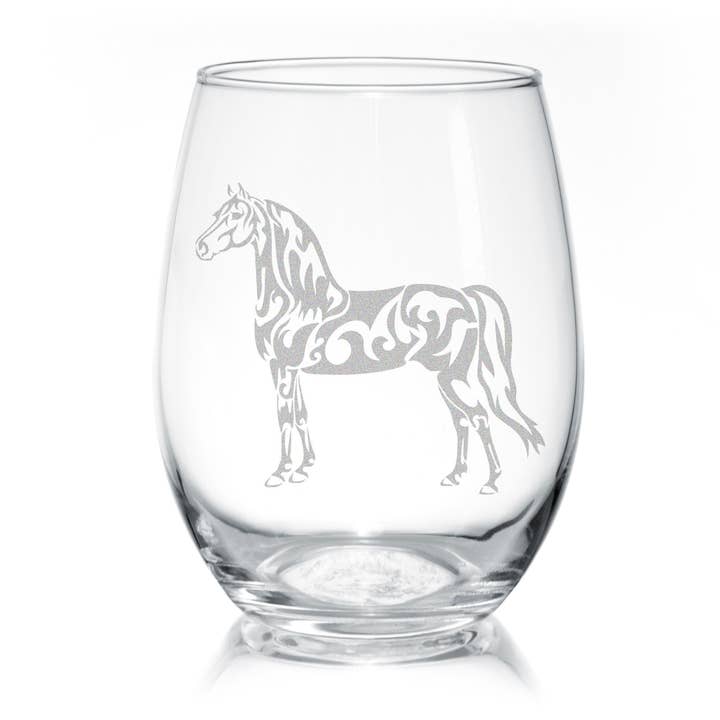 Classy Equine - Wholesale Wine Glass - Morgan Horse Wine Glass