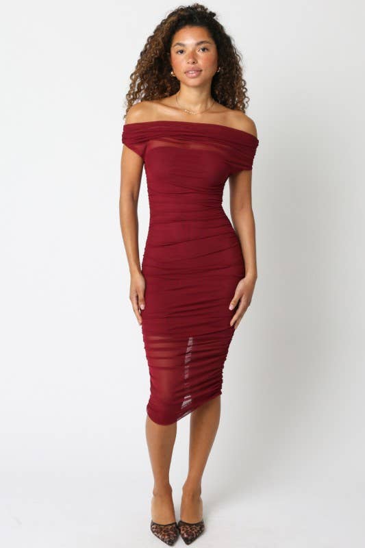 Olivaceous – Engroshandel Kjole - Dame – Miya Mesh Kjole5