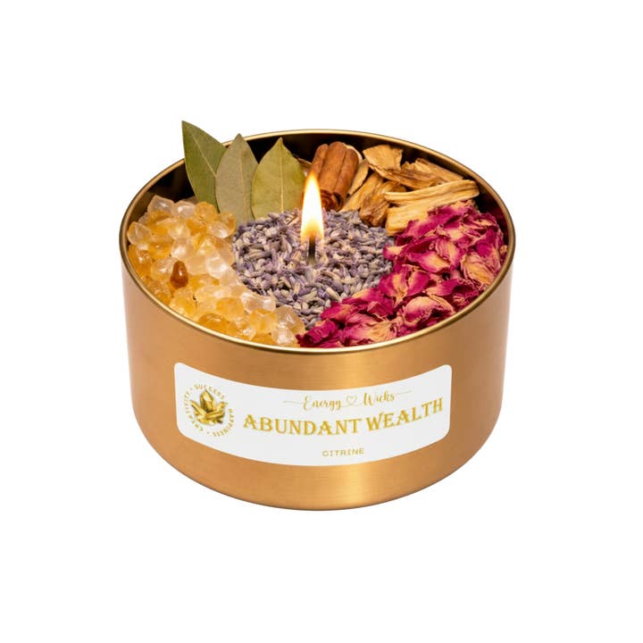 WEALTH CRYSTAL CANDLE for wholesale by Energy Wicks