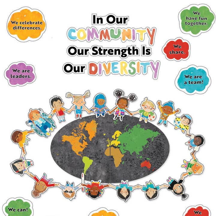 Carson Dellosa Education - Wholesale Bulletin Board - All Are Welcome Our Strength Is Our Diversity BBS0