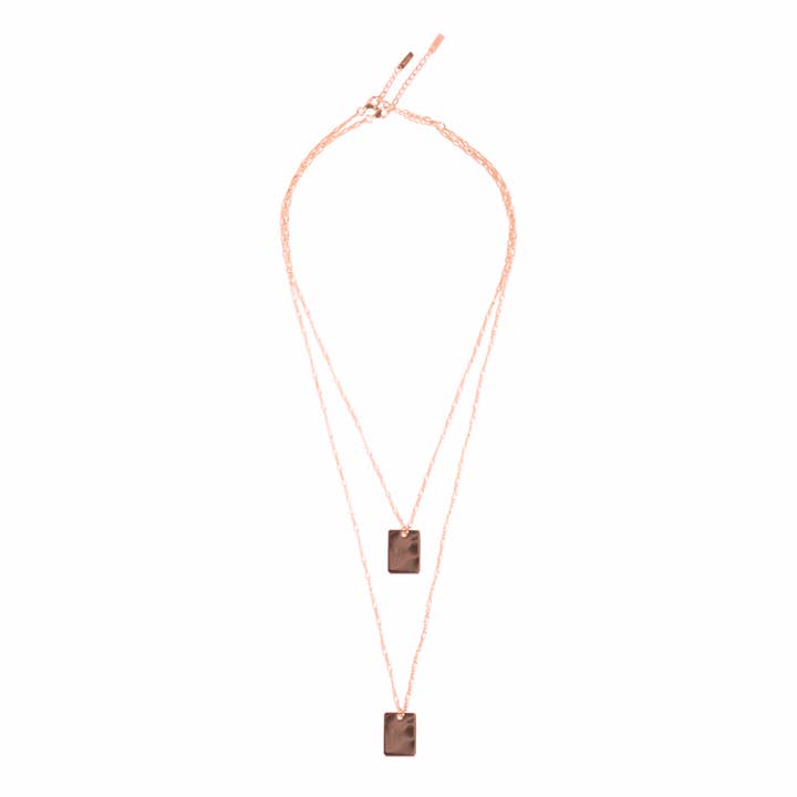 Graveable Tag ketting - roségoud voor wholesale door Park and Buzz