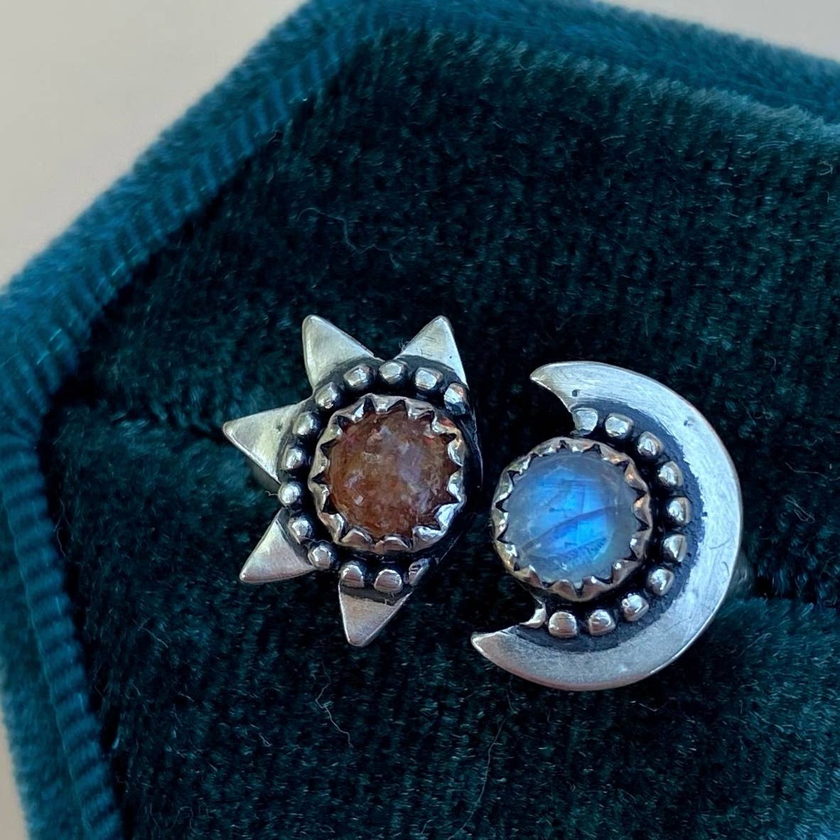 Blue and Blue - Wholesale Cocktail/Statement Ring - Sun & Moon Ring1