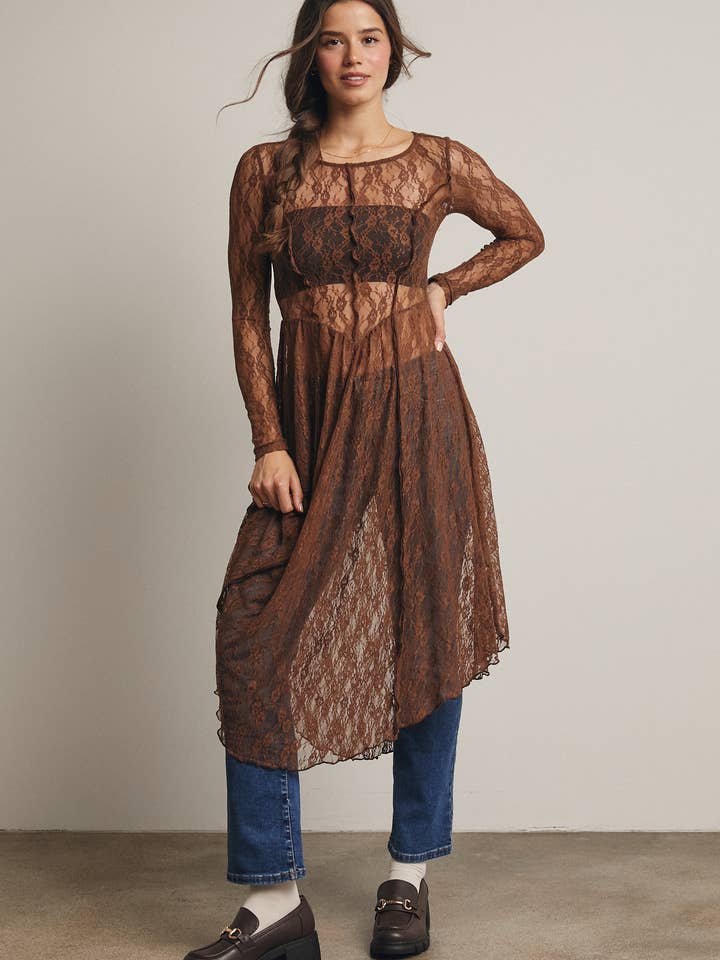 Sheer Lace Layering Dress FD0004 for wholesale by Forte