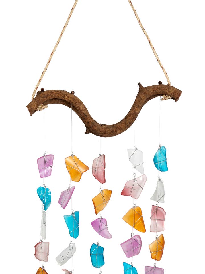 Suspension murale en verre de mer multicolore assorti 12x12" pour la vente par HS Seashells