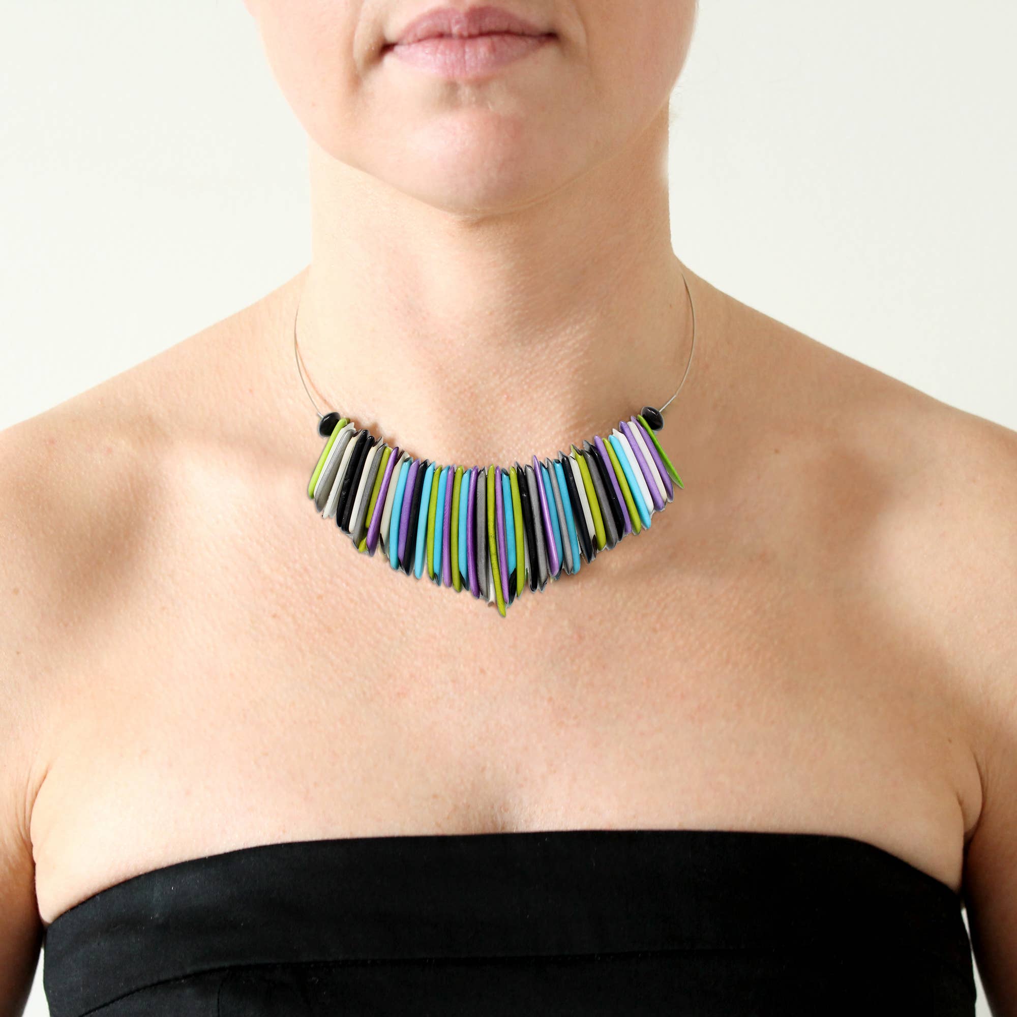 Muichic Natural Jewelry - Wholesale Choker/Collar - Fringe Tagua Choker Handmade Fairtrade Lightweight9