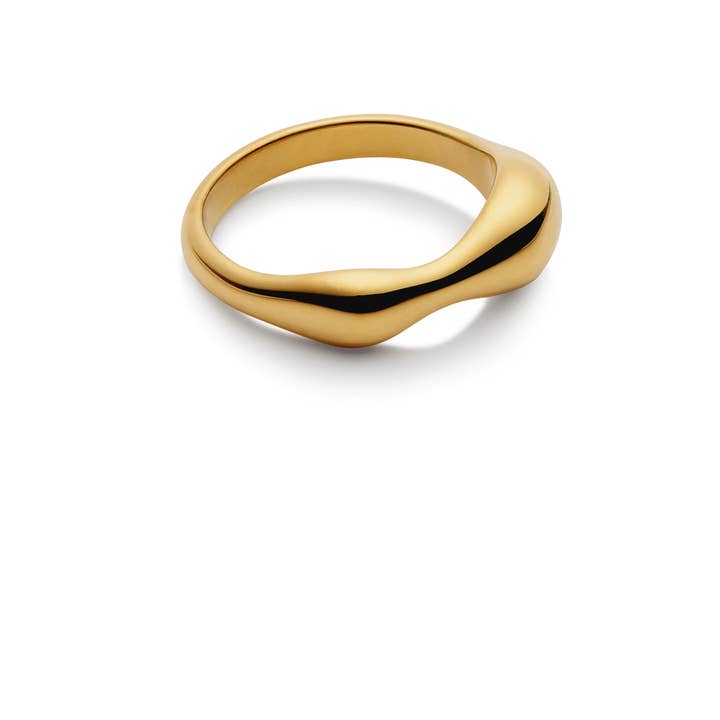 Nordic Muse – wholesale Band/stacked ring – Gold Fluid Band Ring, Waterproof