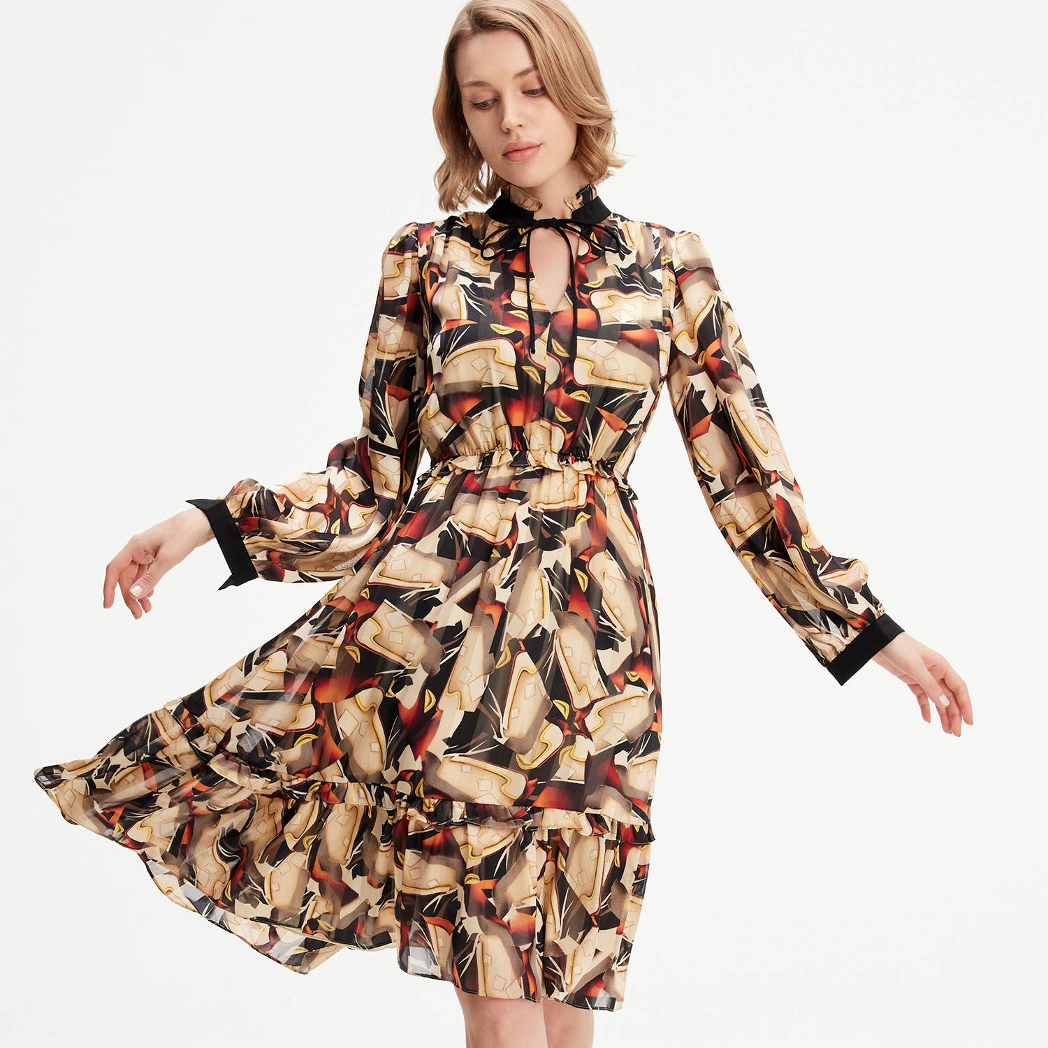 Smart and Joy – wholesale Dress – Women's – Graphic print tunic dress2