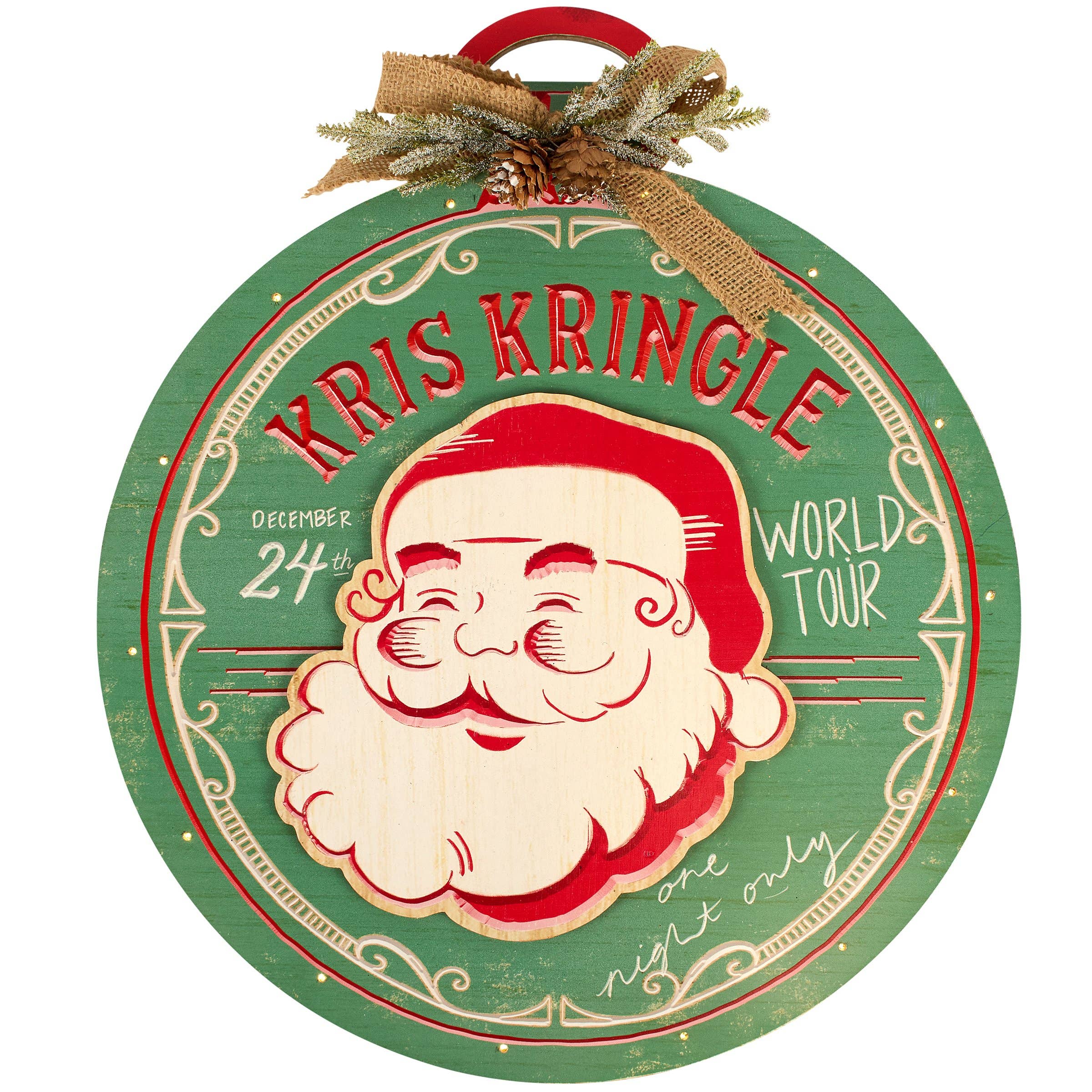 Primitives by Kathy - Wholesale Wall Sign - Kris Kringle Lighted Wall Decor0