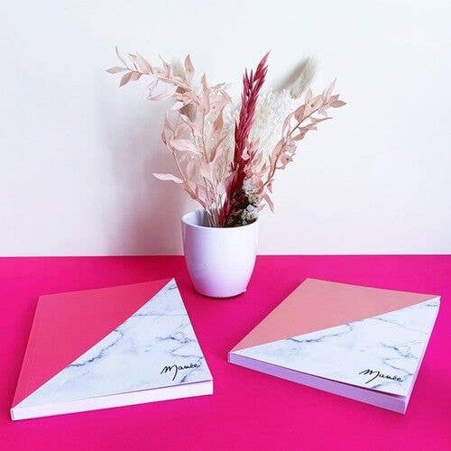 Mamée Créa - Wholesale Address Book - Raspberry Pink Marble Notebook2