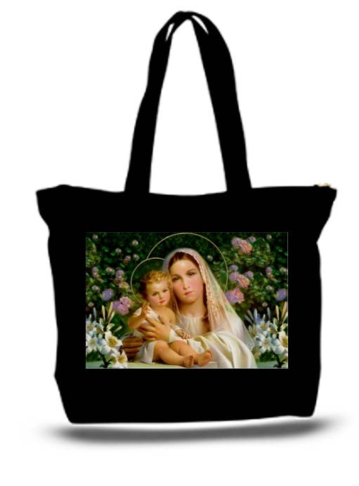 BMS BIZ - Wholesale Tote Bag - Unisex - Mary And Baby Jesus Large Tote Grocery & Stuff Bag0