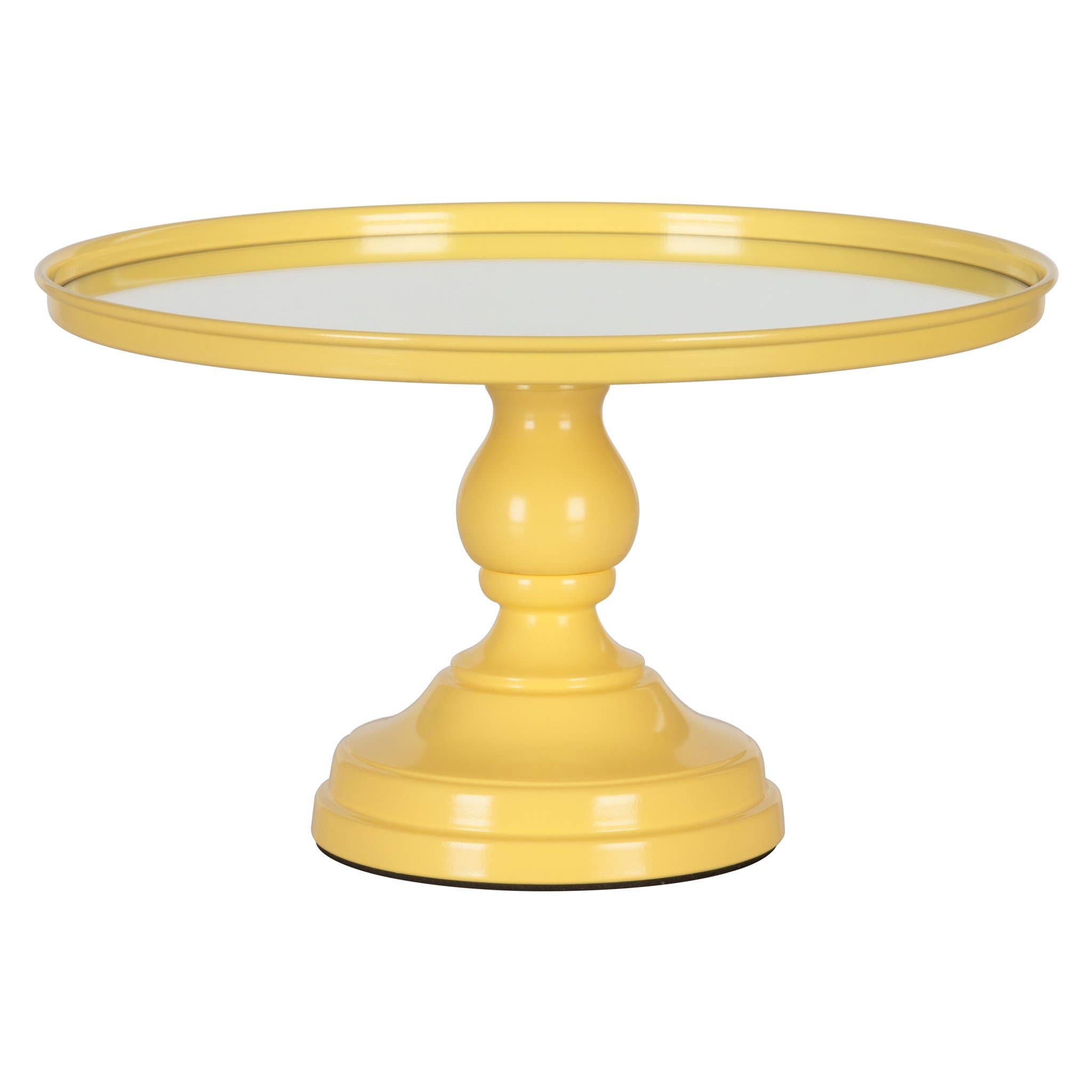 Amalfi Decor - Wholesale Cake Stand - 12 Inch Mirror-Top Cake Stand - Yellow1