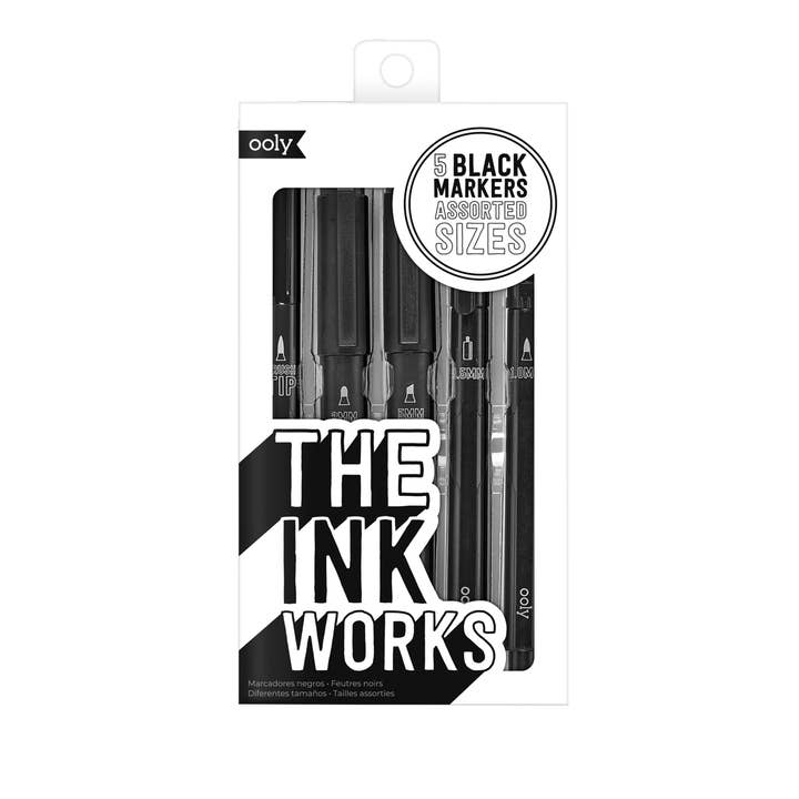 OOLY - Wholesale Marker - The Ink Works: Assorted Black Markers (Set of 5)