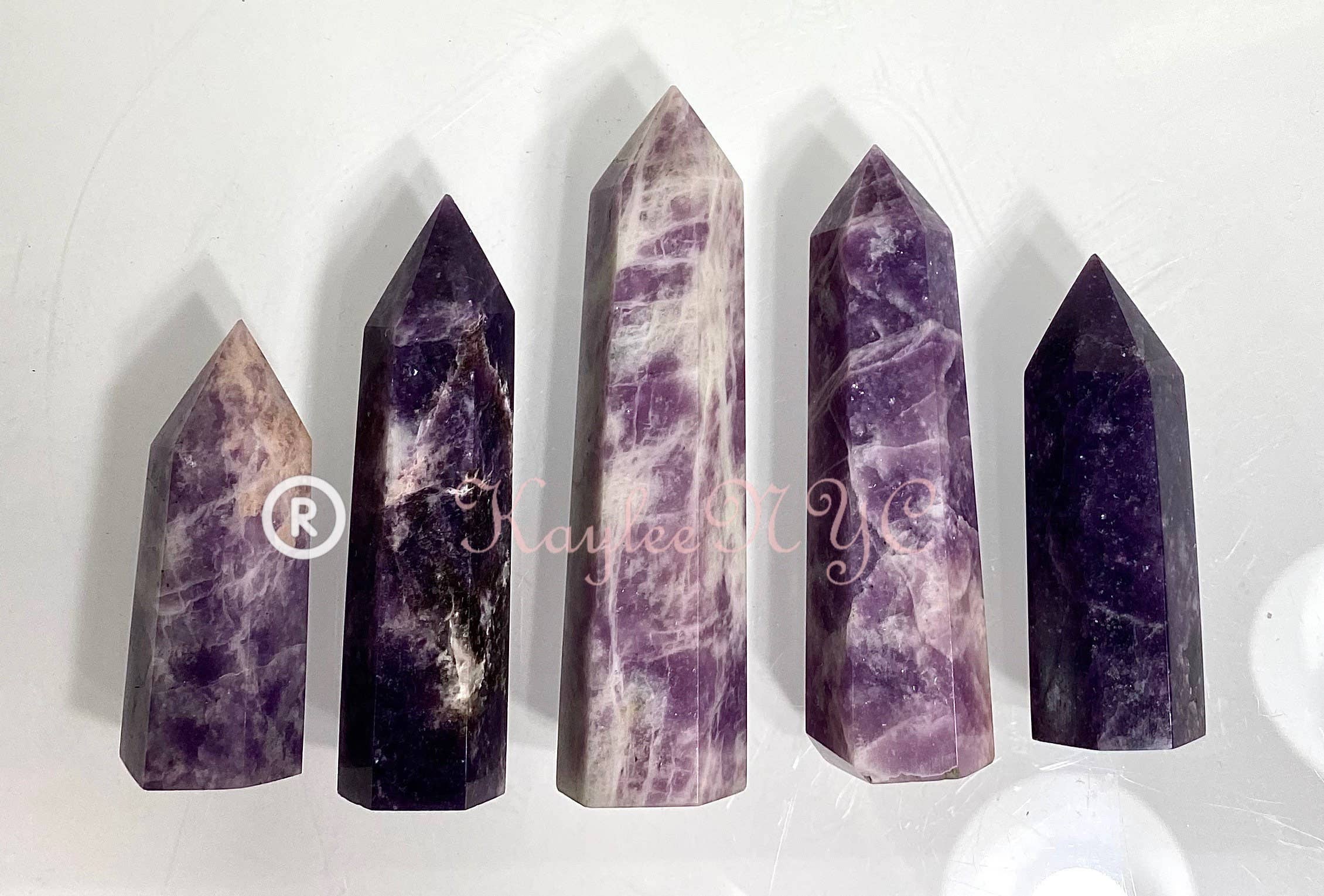 KayleeNYC - Wholesale Spiritual Stone/Crystal - Wholesale Lot 1 lb Natural Lepidolite Tower Obelisk Point Wand Crystal Energy Healing5