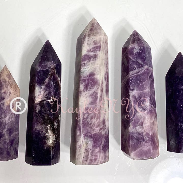 KayleeNYC - Wholesale Spiritual Stone/Crystal - Wholesale Lot 1 lb Natural Lepidolite Tower Obelisk Point Wand Crystal Energy Healing5