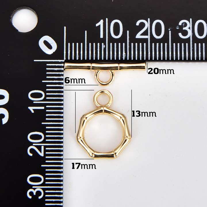 Beads Creation - Wholesale Clasp - Heptagon Toggle Clasp, OT Clasp Fancy Design, CL549