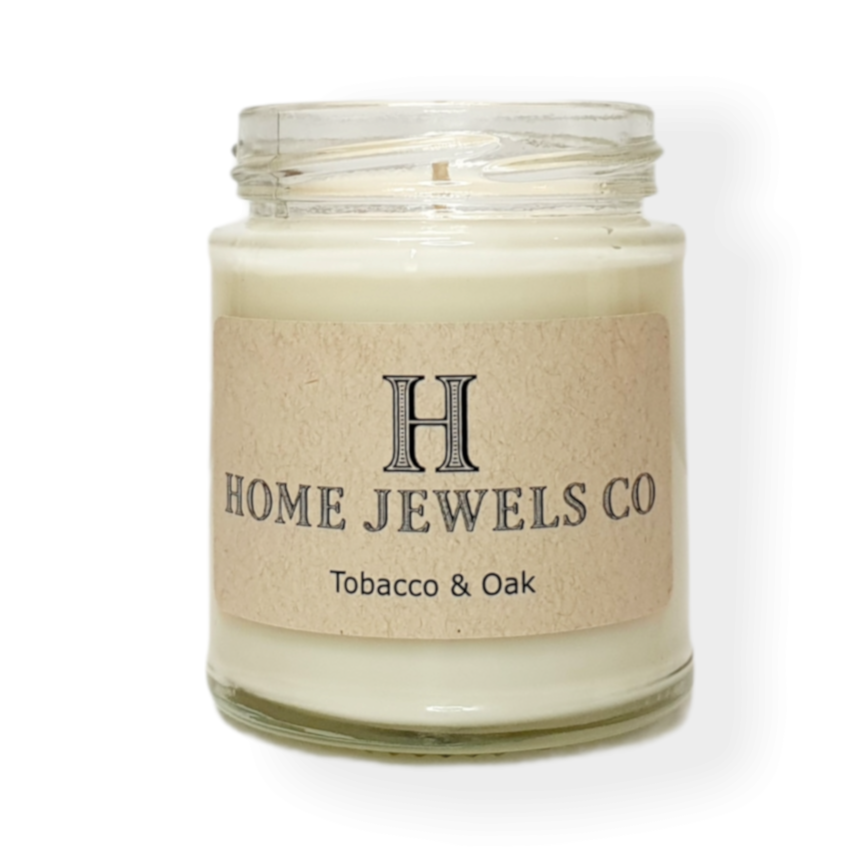 Home Jewels Co - Wholesale Jar/Filled Candle - Tobacco & Oak Scented Soy Candle - 8oz, 12oz, 16oz0