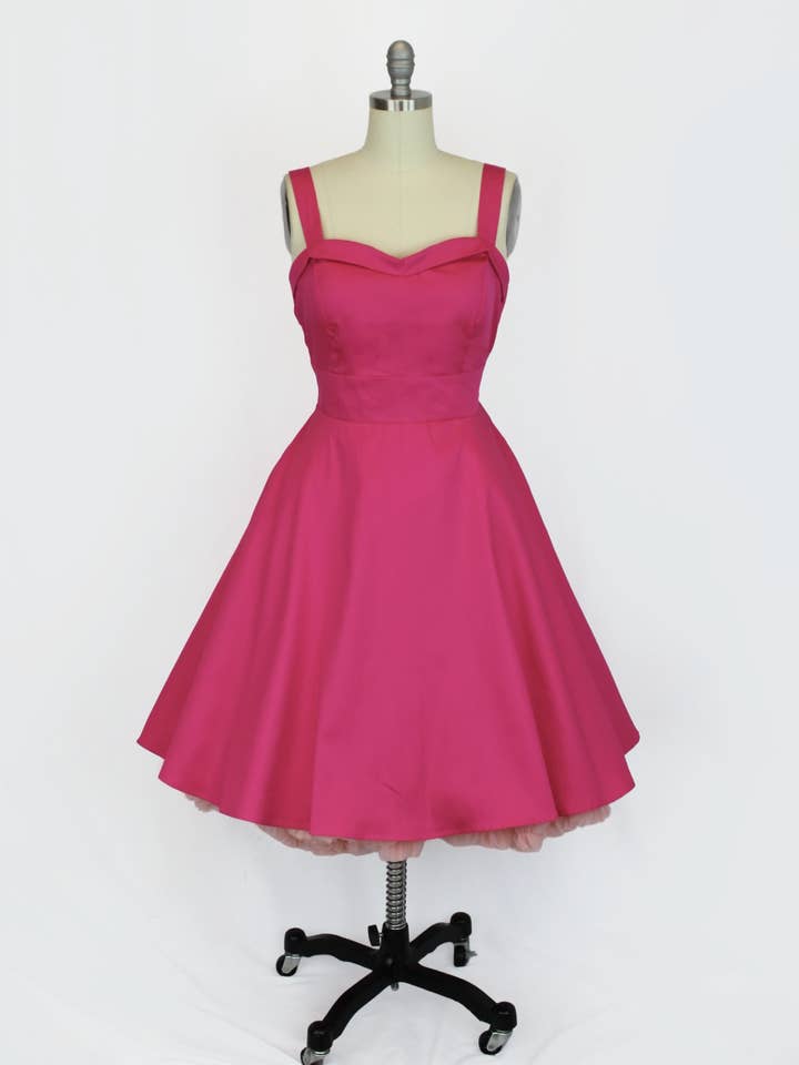 Hot Pink Sweetheart Cocktail Dress Full Circle Skirt XS-3XL for wholesale by Hemet