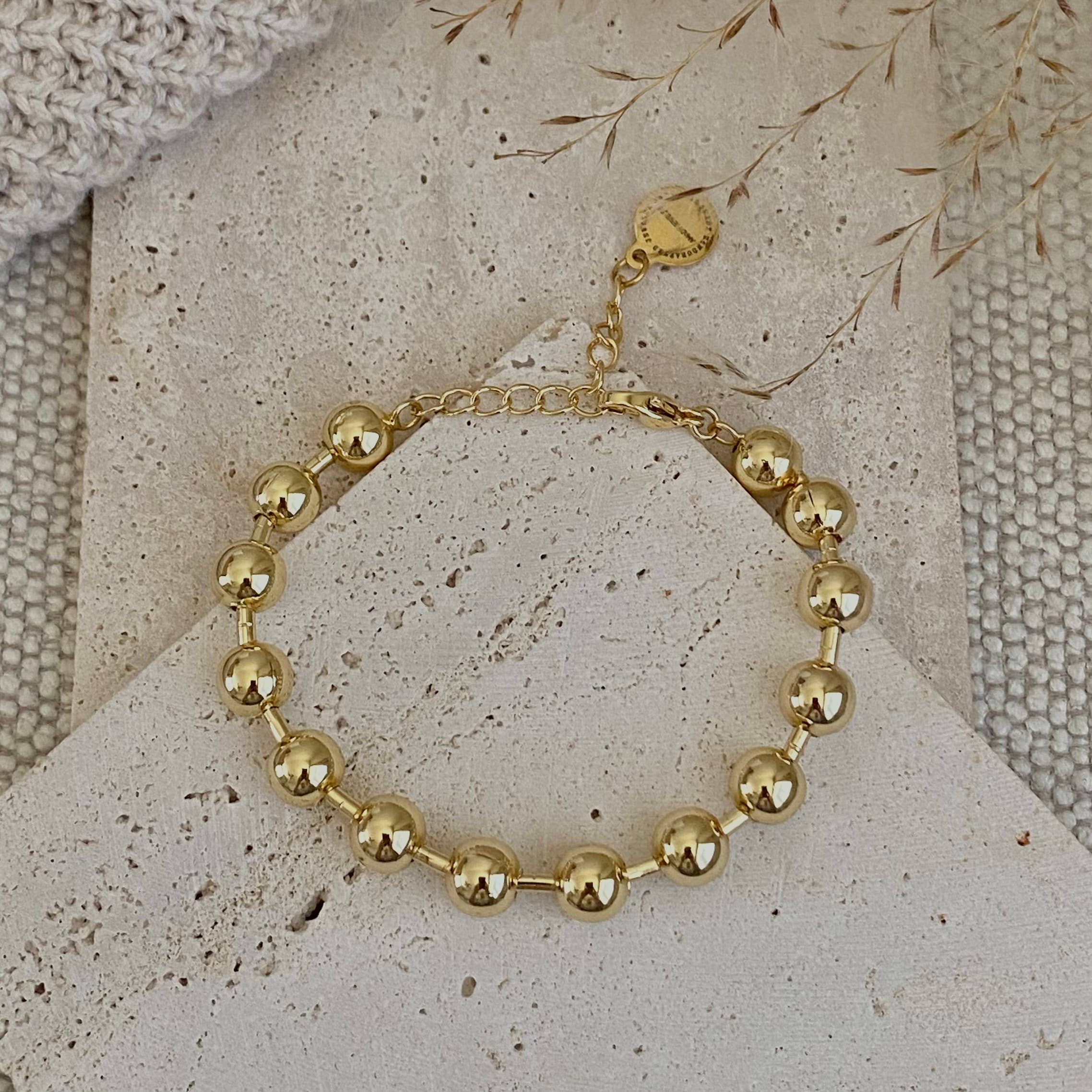 Amady Jewelry - Wholesale Link & Chain Bracelet - Military Satellite Chain Beaded Bracelet 18k Gold Filled8