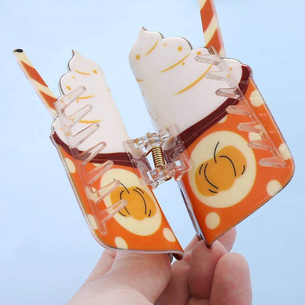 SoapElenGlen – Großhandel Haarclip – Damen – Cartoon-Popcorn- und Milchschaum-Getränke-Haarspangen5