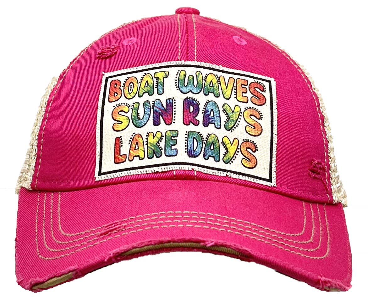 Vintage Life – wholesale Trucker hat – Women’s – Boat Waves Sun Rays Lake Days Distressed Trucker Hat Cap0