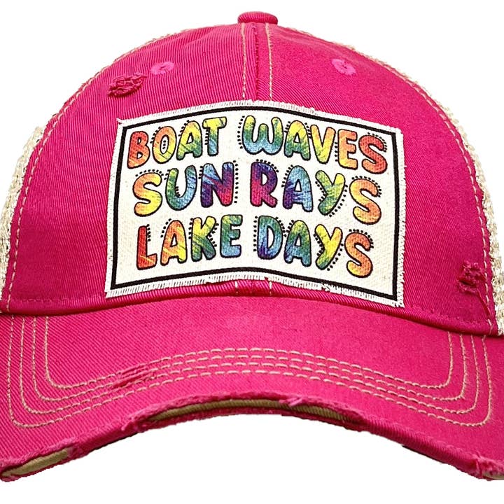 Vintage Life – wholesale Trucker hat – Women’s – Boat Waves Sun Rays Lake Days Distressed Trucker Hat Cap