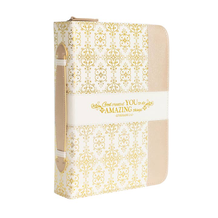 Divine Details: Bible Cover Cream And Gold Amazing You for wholesale by Divinity Boutique
