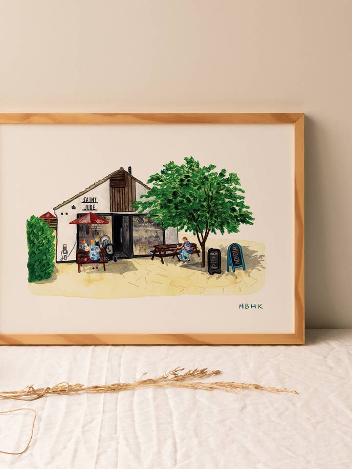 Saint Jude Cafe Bar A4 Art Print — Illustrated Architecture for wholesale by Hannah Hunter-Kelm