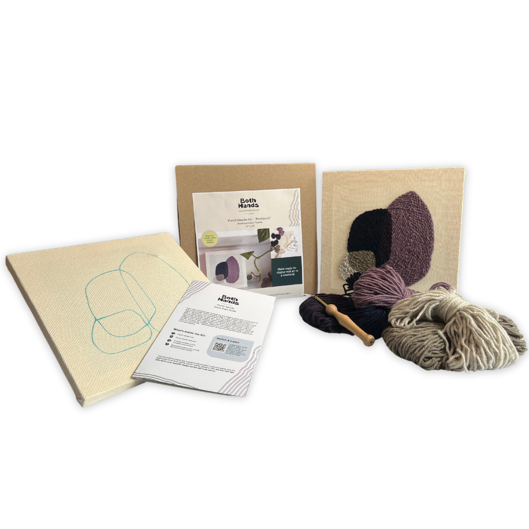 Both Hands Crafts - Wholesale DIY Craft Kit - "Pebbles III" - Beginner Punch Needle Kit - Wall Art10